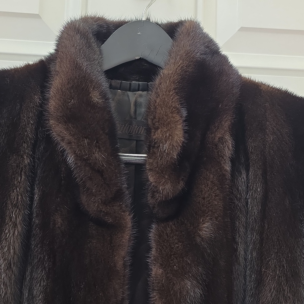 Antonovich Black/Dark Brown Full Length Mink Coat. Size Medium - Picture 9 of 14